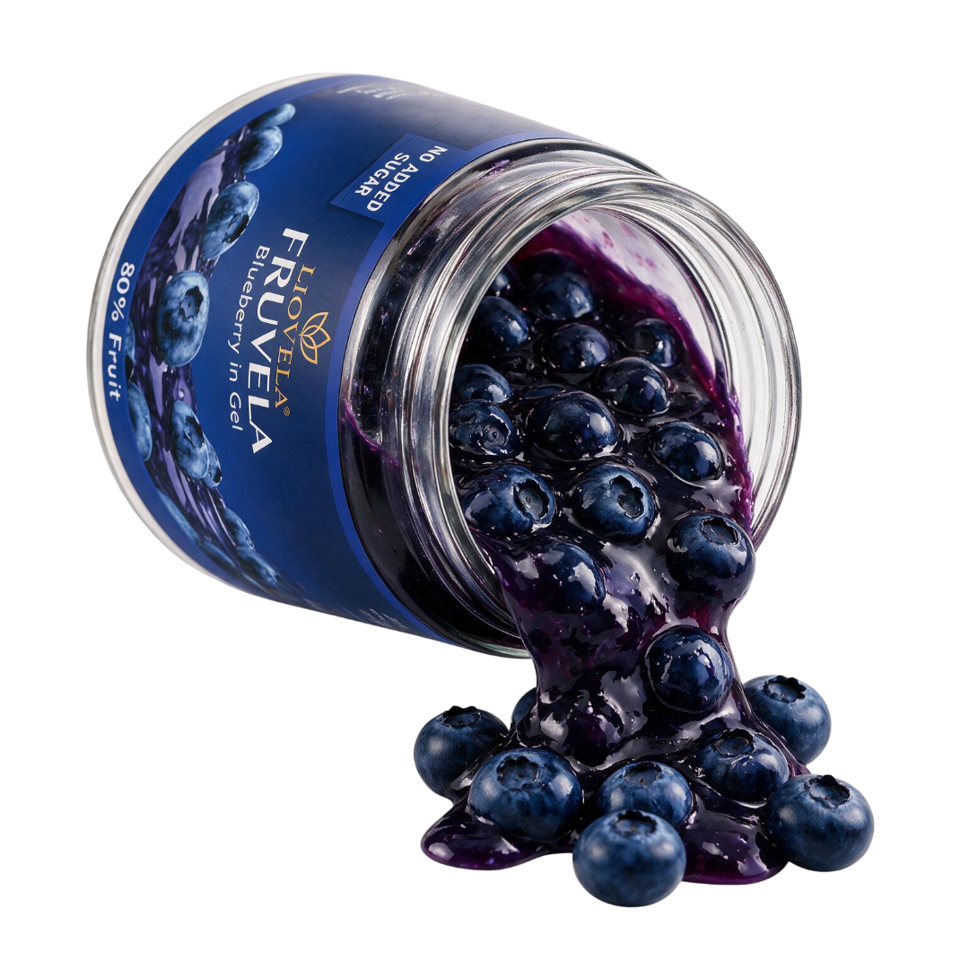 Fruvela Borůvka v koláči - návrh podávání