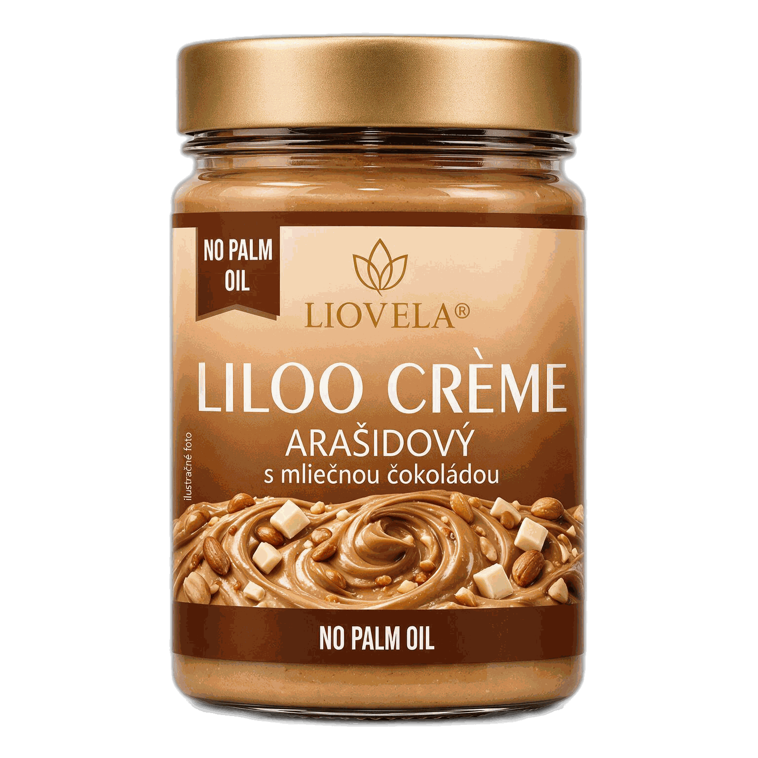 Liloo Crème Arašídové s mléčnou čokoládou - sklenice