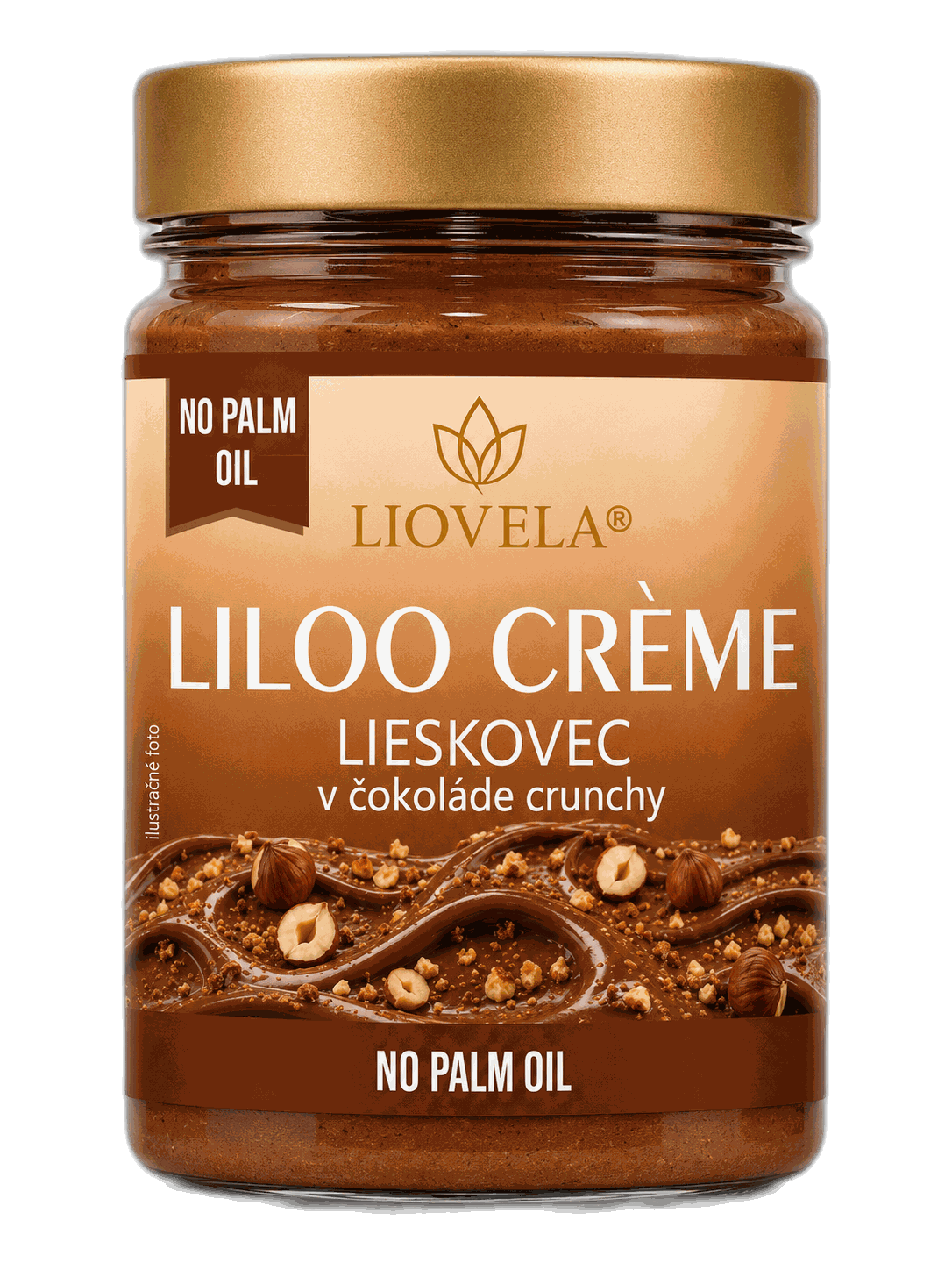 Liloo Crème Lískový oříšek v čokoládě crunchy - sklenice