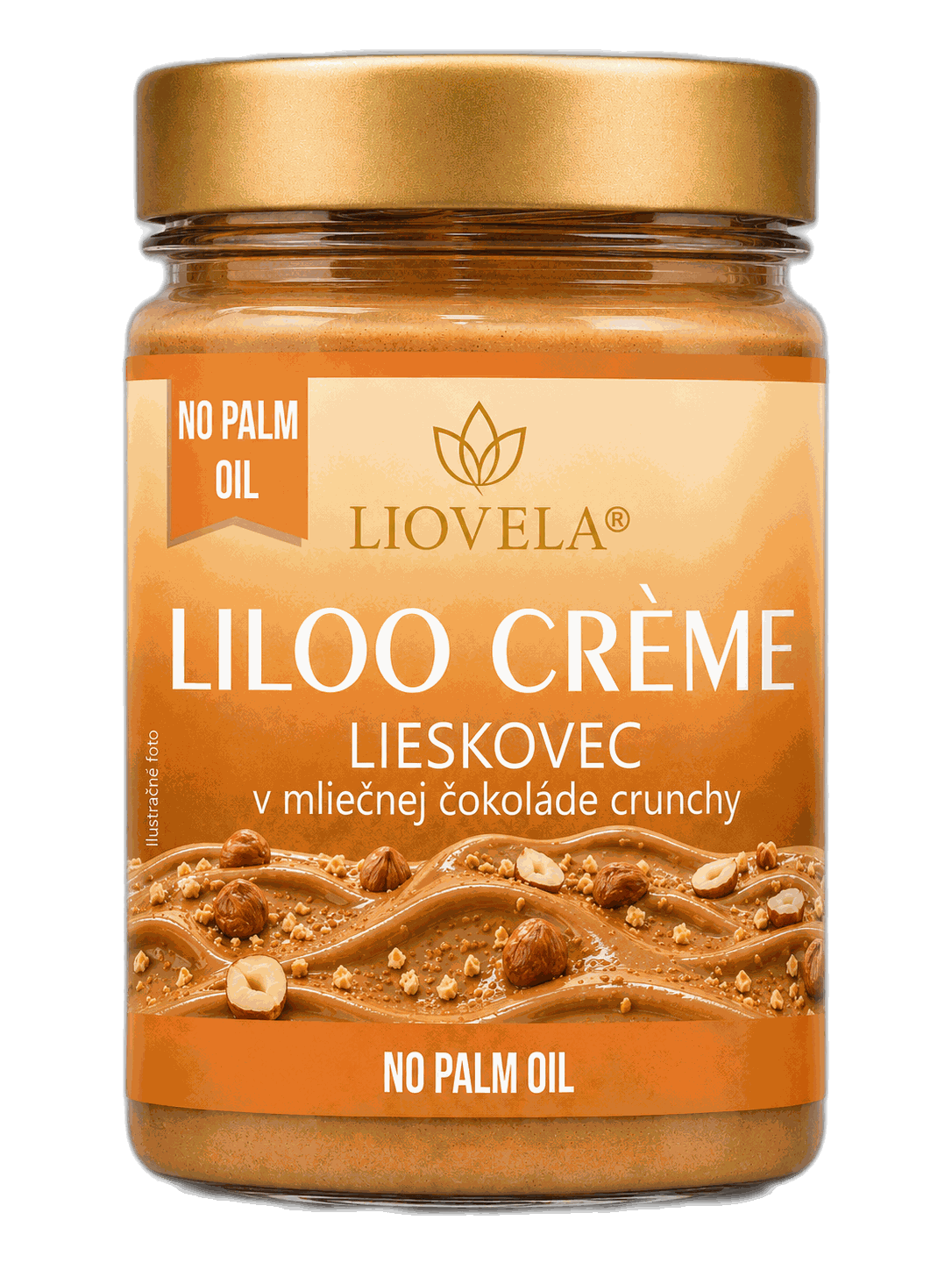 Liloo Crème Lískový oříšek v mléčné čokoládě crunchy - sklenice